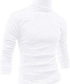 Men's Turtleneck Top Slim Fit Long-Sleeve Pullover Turtle Neck Shirt